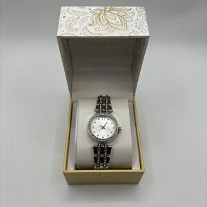 Charter Club Women’s Silver Round Link Watch